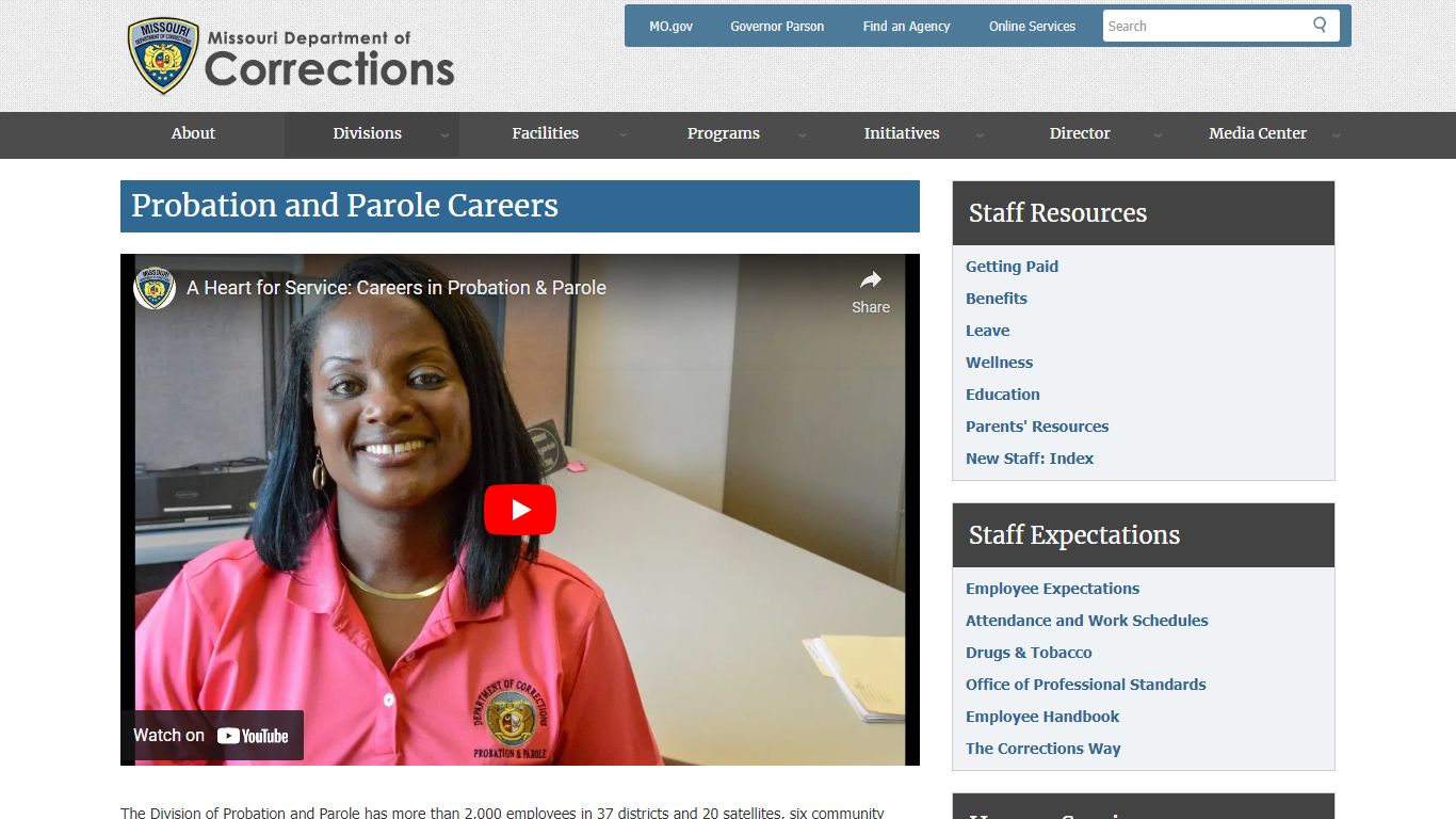 Probation and Parole Careers - Missouri Department of Corrections